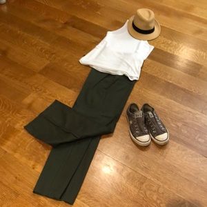 Olive green straight leg pant